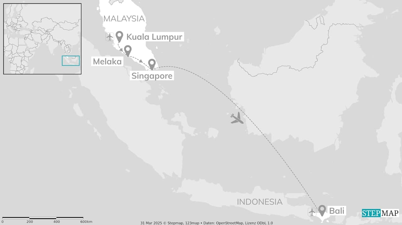 Malaysia, Singapore, Bali: City lights to sunrise hikes