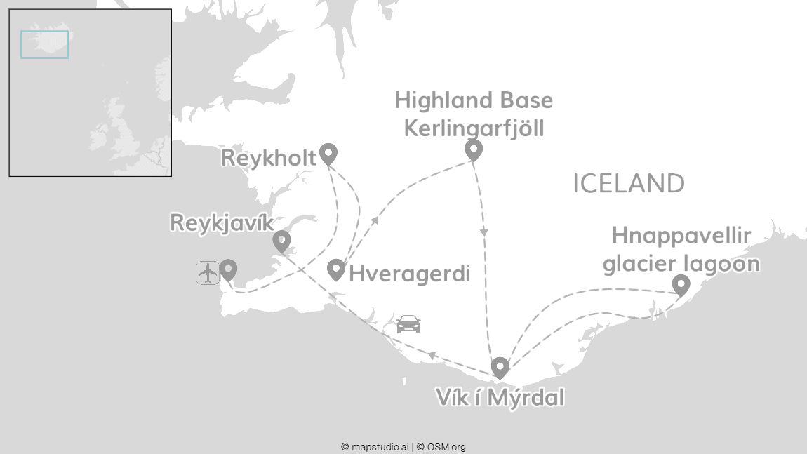 Iceland Signature: Road trip from the Highlands to a glacier lagoon